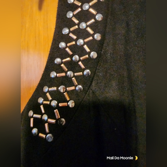 Ashley Stewart Black Sleeveless Metallic Studded Dress 14/16W - Picture 3 of 5
